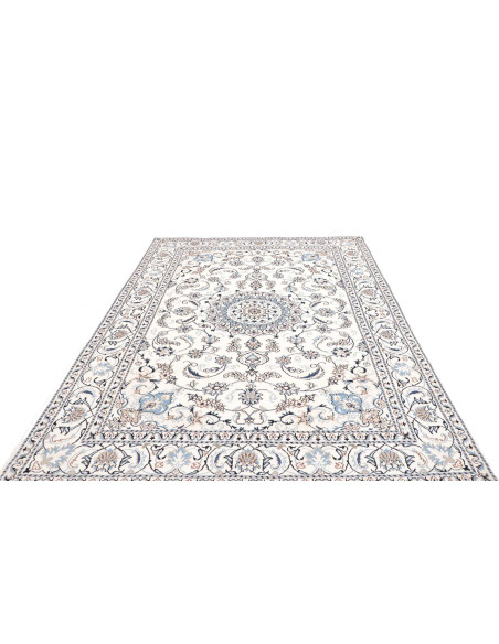 Tappeto Nain Kashmar Persia 194x292 Crema Blu