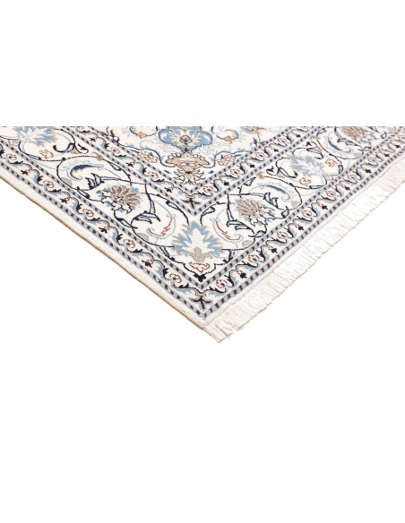 Tappeto Nain Kashmar Persia 194x292 Crema Blu