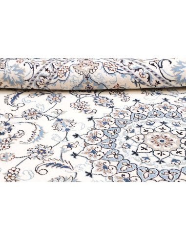 Tappeto Nain Kashmar Persia 194x292 Crema Blu