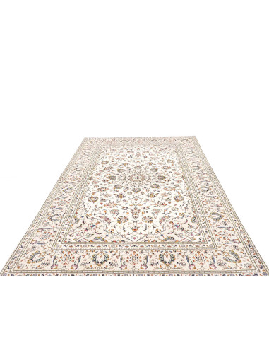 Tappeto Kashan Persia 194x296 Crema Blu