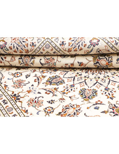 Rug Kashan Persia 194x296 Cream Blue