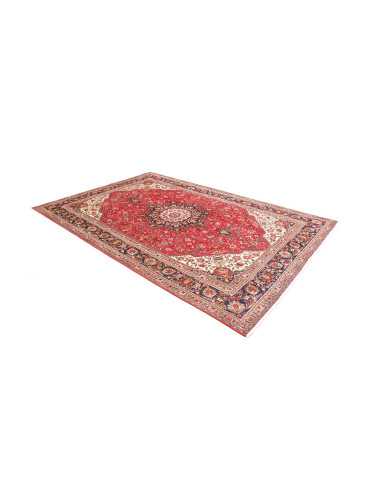 Tappeto Tabriz Persia 200x297 Rosso Corallo Blu
