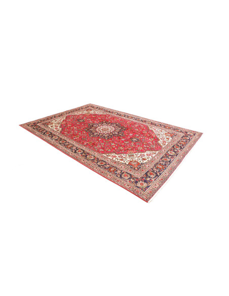 Rug Tabriz Persia 200x297 Coral Red Navy Blue
