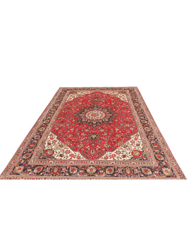 Rug Tabriz Persia 200x297 Coral Red Navy Blue