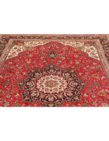 Rug Tabriz Persia 200x297 Coral Red Navy Blue