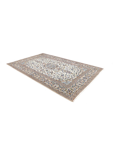 Tappeto Kashan Persia 200x303 Crema Blu