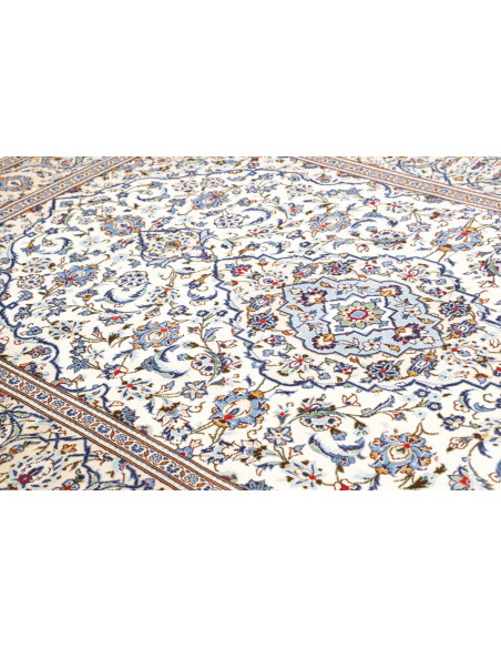 Tappeto Kashan Persia 200x303 Crema Blu