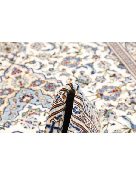 Tappeto Kashan Persia 200x303 Crema Blu