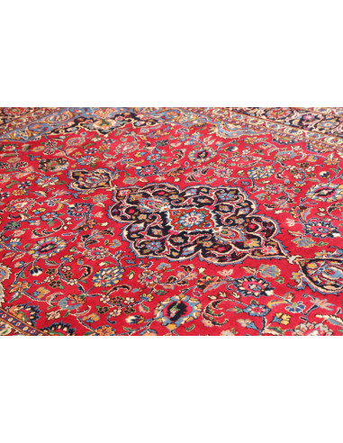 Tappeto Mashad Persia 203x293 Rosso Cremisi Blu