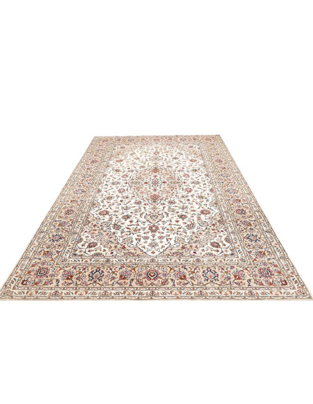 Rug Kashan Persia 198x306 Ivory Burgundy