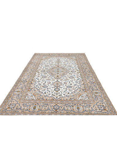 Tappeto Kashan Persia 200x302 Crema Azzurro