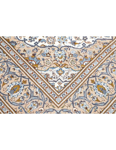Tappeto Kashan Persia 200x302 Crema Azzurro