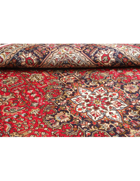 Rug Tabriz Persia 200x302 Red Navy Blue