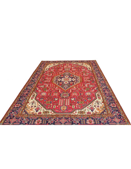 Rug Tabriz Persia 205x303 Red Navy Blue