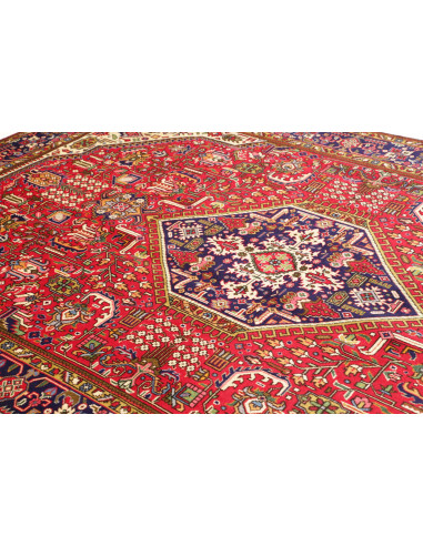 Rug Tabriz Persia 205x303 Red Navy Blue