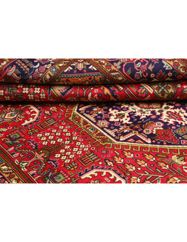 Rug Tabriz Persia 205x303 Red Navy Blue