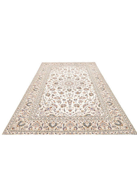 Rug Kashan Persia 193x306 Ivory Midnight Blue