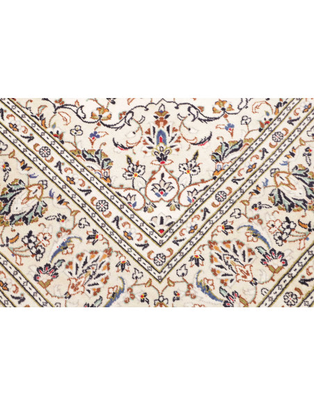 Rug Kashan Persia 193x306 Ivory Midnight Blue