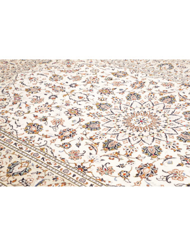 Rug Kashan Persia 193x306 Ivory Midnight Blue