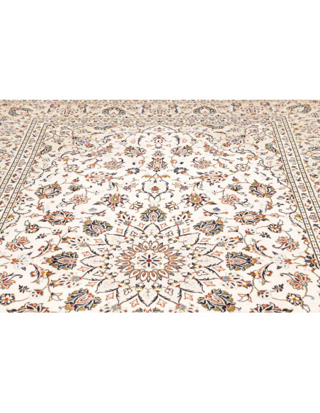 Rug Kashan Persia 193x306 Ivory Midnight Blue