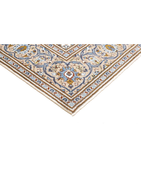 Tappeto Kashan Persia 200x304 Crema Azzurro