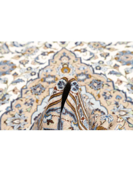 Tappeto Kashan Persia 200x304 Crema Azzurro