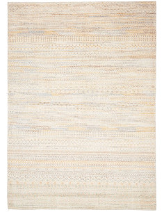 Acquista il tappeto Royal Gabbeh pakistano. Realizzato in lana cardata a mano, presenta colori naturali e motivi geometrici a st