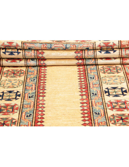Rug Kazak Fine Pakistan 83x322 Cream Terracotta