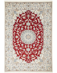 Tappeto Nain Kashmar Persia bianco marrone 200x300