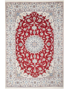 Tappeto Nain Kashmar Persia bianco marrone 200x298