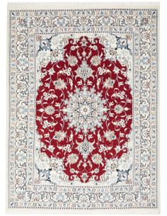 Tappeto Nain Kashmar Persia bianco marrone 144x198