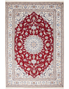 Tappeto Nain Kashmar Persia bianco marrone 196x290
