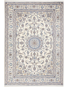 Tappeto Nain Kashmar Persia bianco grigio 205x294