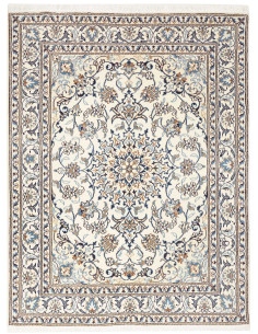 Tappeto Nain Kashmar Persia bianco grigio 152x198