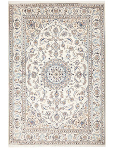 Rug Nain Kashmar Persia white sky blue 200x300