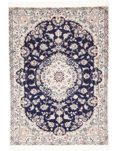 Tappeto Nain 6la Persia 85x123 Blu Notte Crema