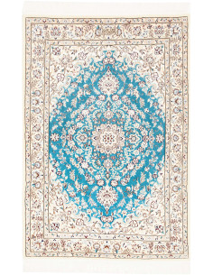 Tappeto Nain 6la Persia 84x127 Turchese Crema