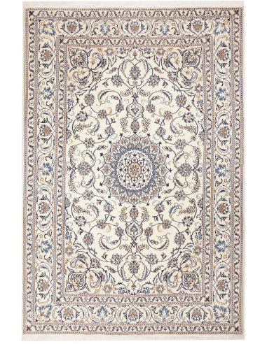 Rug Nain Kashmar Persia white grey 197x293