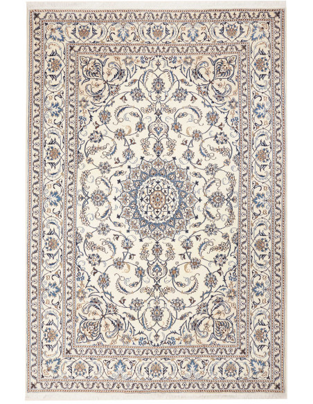 Rug Nain Kashmar Persia white grey 197x293