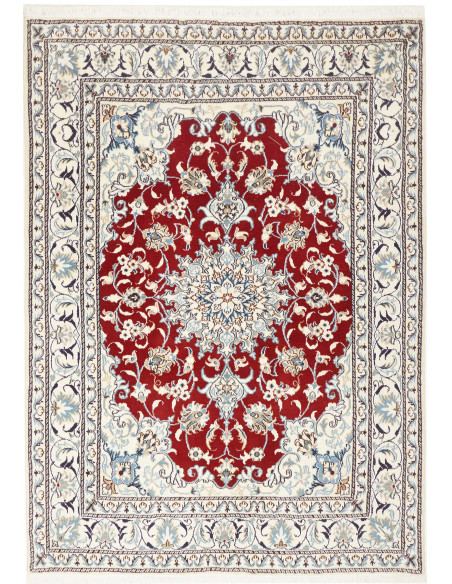 Tappeto Nain Kashmar Persia bianco grigio 145x205