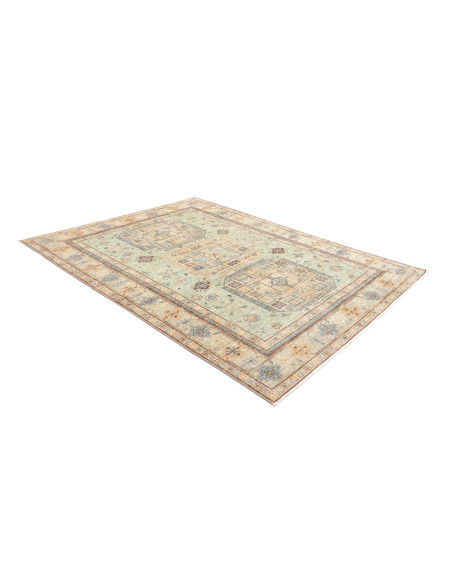 Tappeto Kazak Fine Pakistan 196x252 Verde Acqua