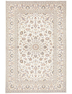 Rug Kashan Persia 194x296 Cream Blue