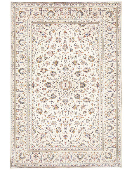 Tappeto Kashan Persia 194x296 Crema Blu