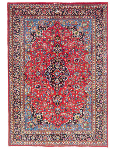 Rug Mashad Persia 203x293 Crimson Red Navy Blue