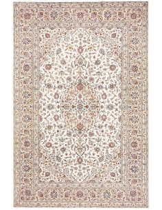 Rug Kashan Persia 198x306 Ivory Burgundy