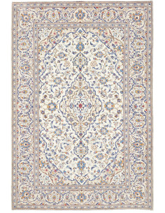 Rug Kashan Persia 195x293 Ivory Blue