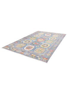 Rug Kazak Afghanistan 198x290 Sky Blue With Acc 2