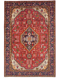 Rug Tabriz Persia 205x303 Red Navy Blue
