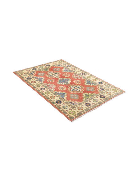 Rug Kazak Co 105x147 Terracotta Red Blue