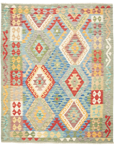 Rug Kilim Afghanistan maroon beige 155x195